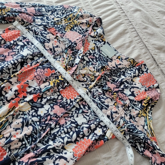 Anthropologie Maeve Vibrant Floral Tassel Tie Blouse - Picture 7 of 11